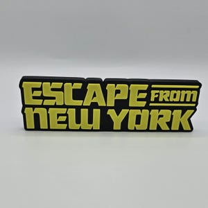 Escape From New York 3D Printed Logo: Retro Sci-Fi Shelf Decor