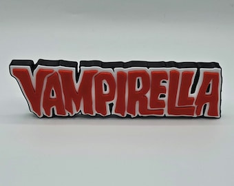 3D Printed Vampirella Comic Logo Stand | Shelf Display | Ultimate Horror Collectible | Custom Design
