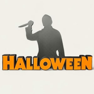 3D Printed Halloween Michael Myers Silhouette Stand | Horror Shelf Display | Ultimate Collectible