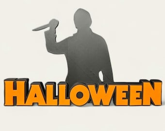 3D-utskrivet Halloween Michael Myers silhuettställ | Skräckhylla | Ultimat samlarobjekt