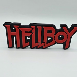 3D Printed Hellboy Logo Stand | Movie/Comic Shelf Display | Ultimate Horror Collectible | Custom Decor