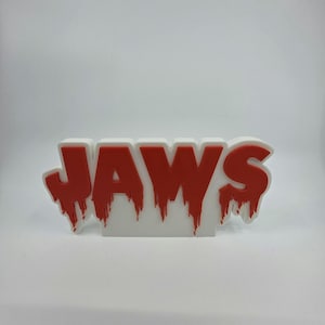 JAWS 3D Bloody Shark Sign | Horror Movie Collectible Decor | Unique Shark Fan Gift