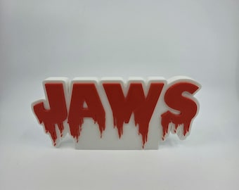 JAWS 3D Bloody Shark Sign | Horror Movie Collectible Decor | Unique Shark Fan Gift