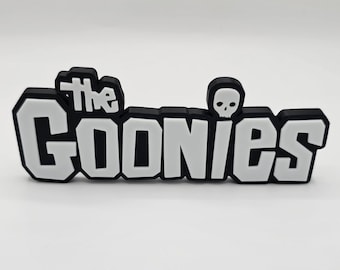 The Goonies Movie Logo 3D Printed Stand | 80's Adventure Collectible Shelf Display Decor