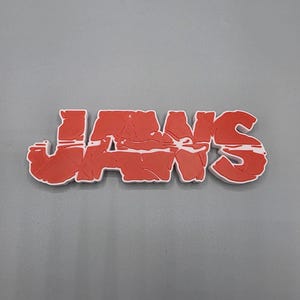 3D Printed JAWS 3D Shark Logo | Horror Movie Collectible Decor | Unique Shark Fan Gift