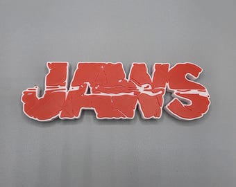 JAWS 3D Shark sign | Horror Movie Collectible Decor | Unique Shark Fan Gift