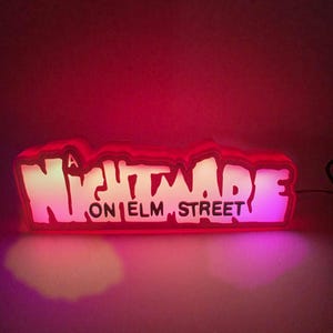 Nightmare on Elm Street Logo Lightbox | Horror Collectible Shelf Display | Freddy Krueger Decor | 3D-Printed Movie Logo | Custom Horror Gift