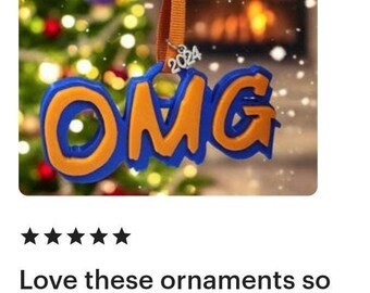 OMG Mets Ornament, 3D New York OMG Memorabilia Sign Baseball Ornaments Gifts, Classic Vintage Christmas Hanging Ornament Xmas Tree Decor, OMG Mets Sign Unique Classic Modern Baseball Ornament (2