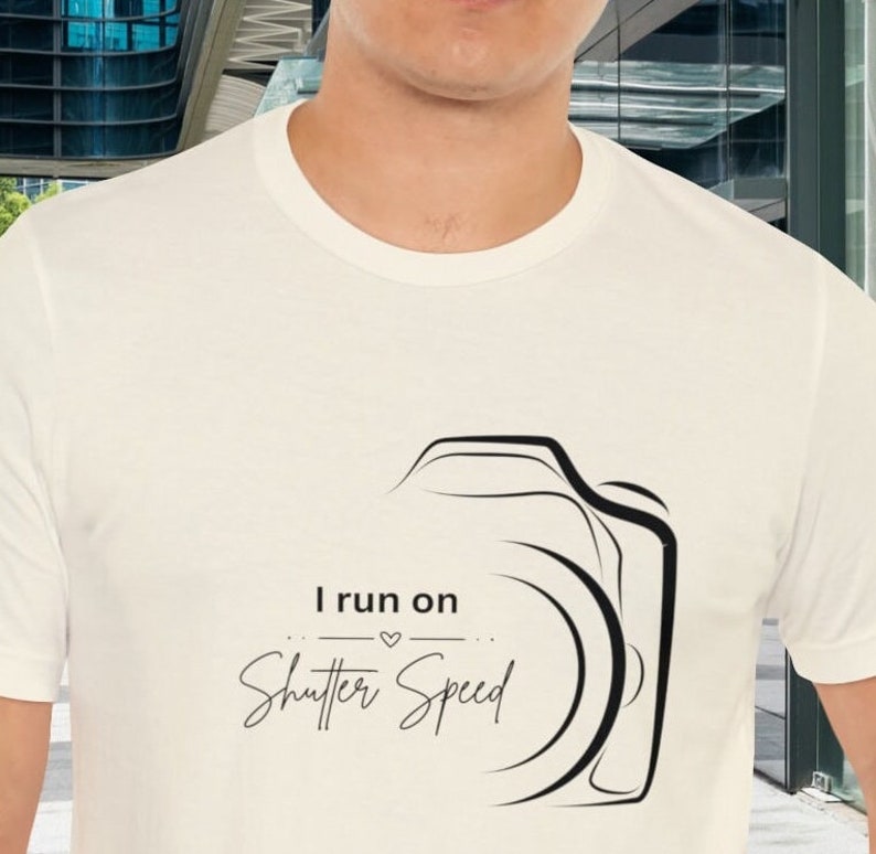 I Run On Shutter Speed Photographer T-shirt Camera Shutter Photography Gift Tshirt for Photography Lover Shutter Button T shirt Camera Shirt image 1