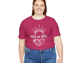 Yes in NYC Engagement T-shirt for Engagement Gifts for Couples Engaged in New York T shirt NYC Passion Engagement Tshirt Fiance Gift Shirt