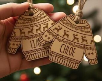 Christmas jumper personalised tree bauble