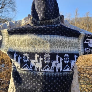 Exclusive Handmade Alpaca Wool Jacket (southwestern Blue Exclusive Handmade Alpaca Wool Jacket (southwestern Blue