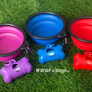 Travel Bowl & Waste Bag Holder Set
