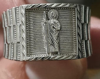 Sterling Silver 925 Jesus Saint Ring