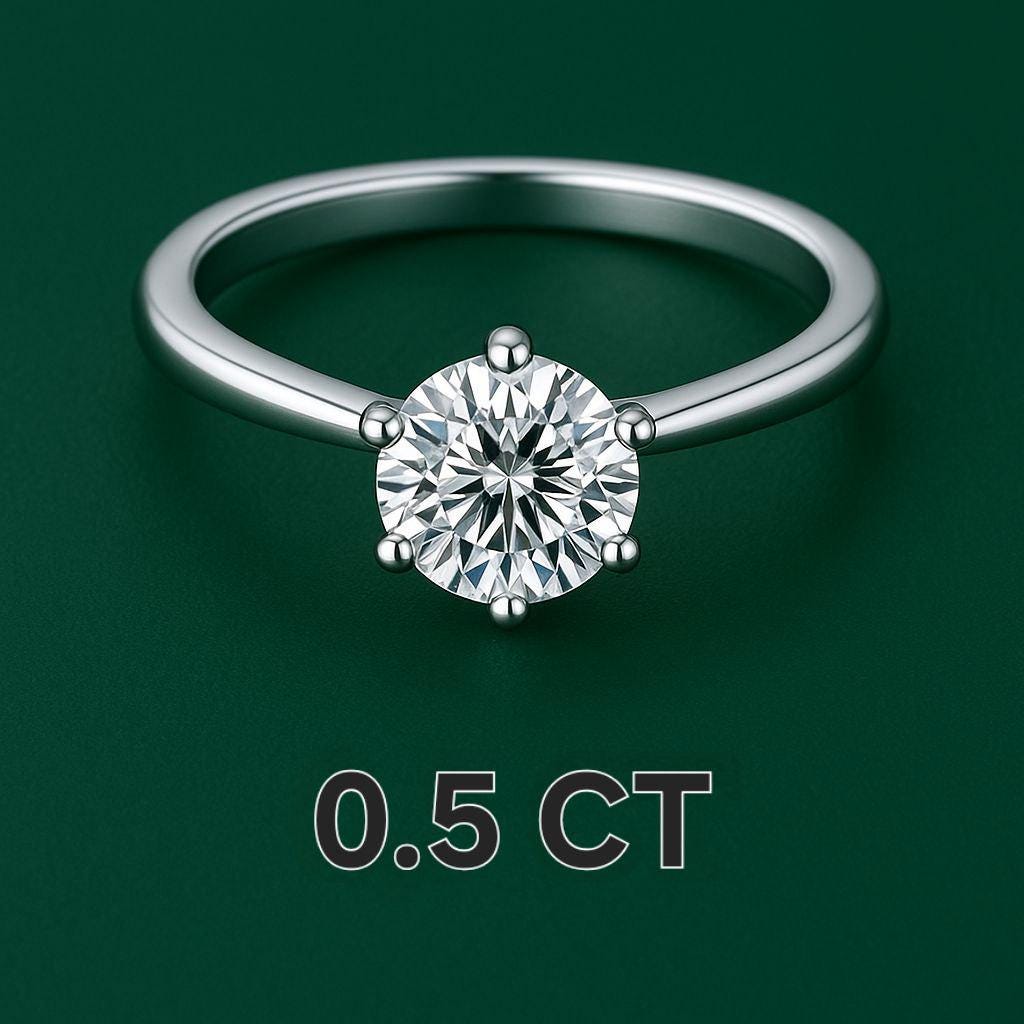 925スターリングシルバー モアッサナイトリング | 婚約指輪・プロミス 