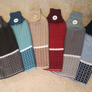 Crochet Top 2-ply Hanging Kitchen Towel, housewarming, ladies gift, great kitchen, bathroom, daycare, shop, backyard accessory.