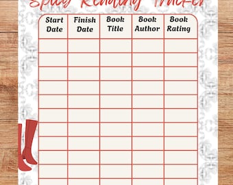 Spicy Reading Tracker Printable | Romance & Dark Romance Book Log | Bookish Reading Journal Page | Book Rating