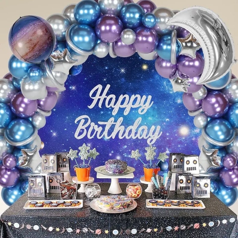 Galaxy Birthday Party Decorations Outer Space Balloon Garland Arch Kit ...