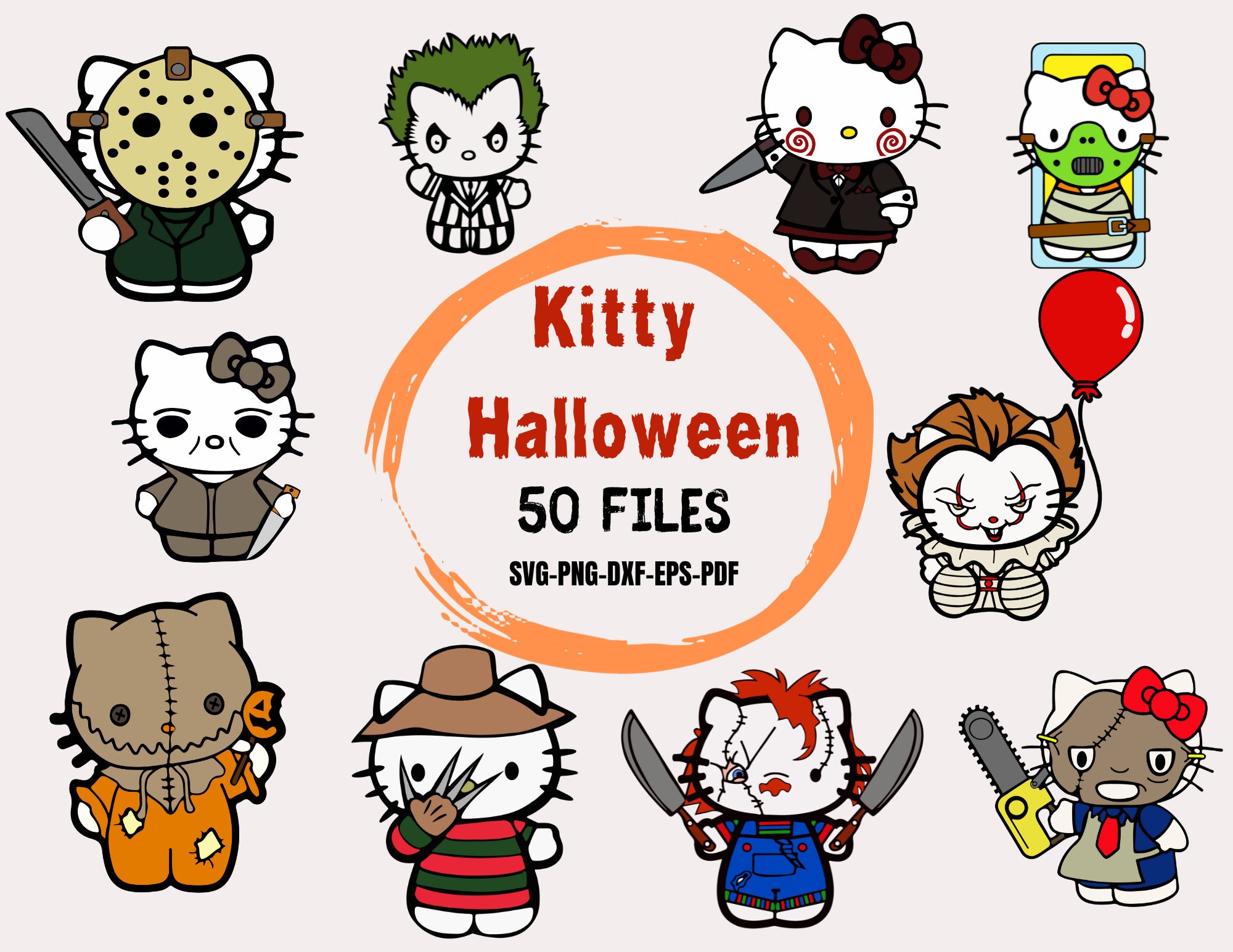 Hello Kitty With Pumpkin Svg, Halloween Svg, Cut File, Cricut, Png