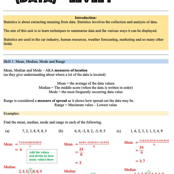 Probability and Statistics- various levels - learn at home