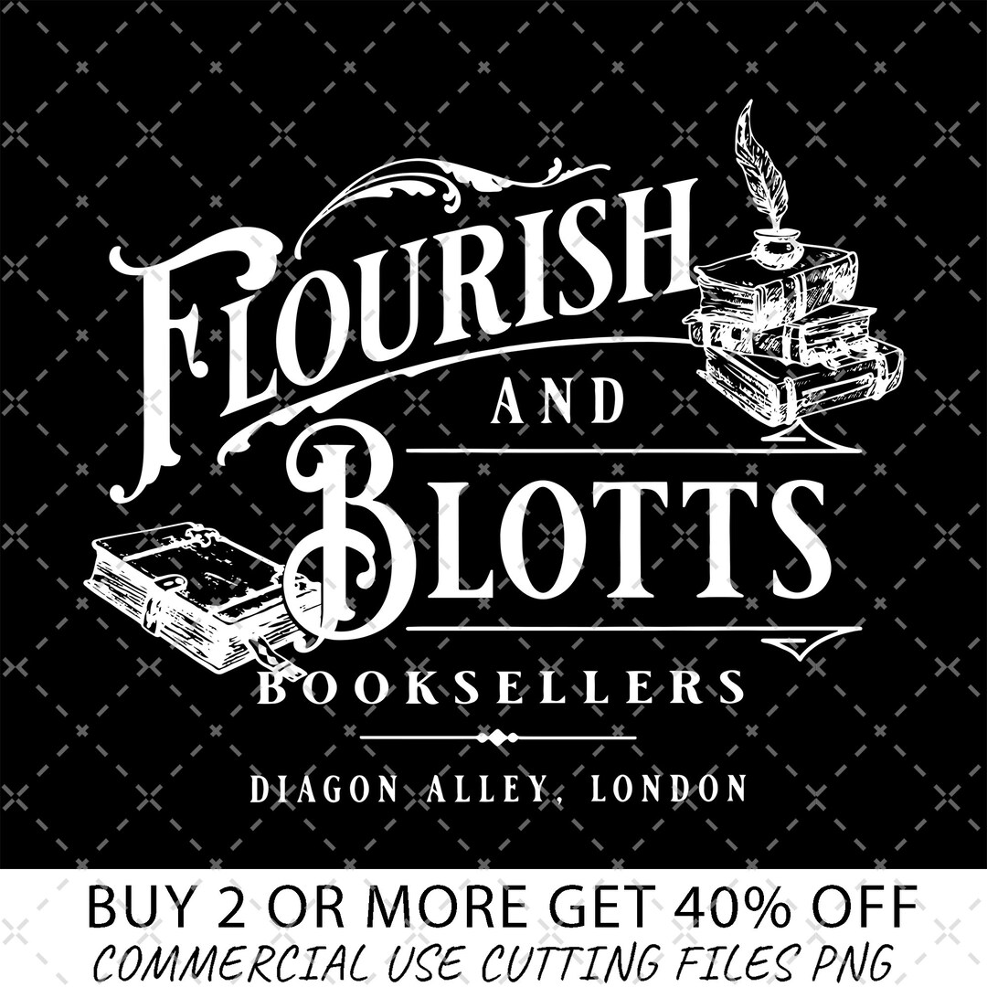 Flourish Blotts Png Wizard Flourish Blotts Png HP Fan - Etsy