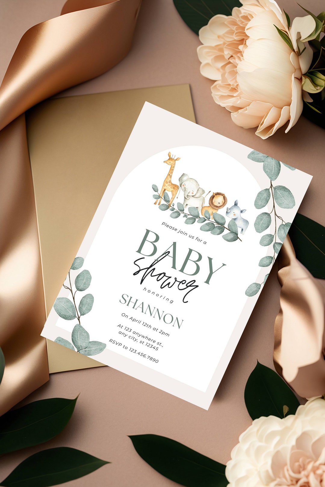 Baby Shower Invitation Digital File Printable Invite Gender Etsy