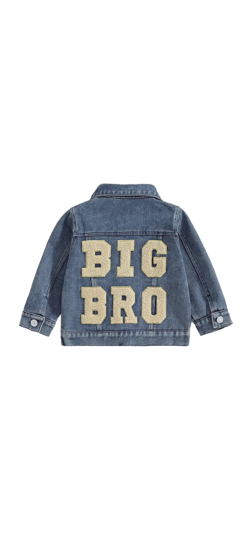 Sibling Matching Jean Jacket,Lil Bro Jean Jacket,Big Bro Jean Jacket,Pregnancy Announcement,Sibling Gifts,Kids Jean Jacket,Toddler Jacket image 3