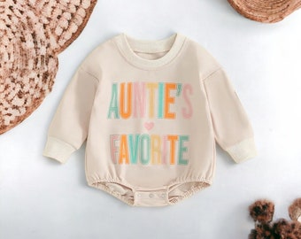 Auntie’s Favorite Romper,Gift for Aunties,Baby Rompers,Cute Baby Rompers,Christmas Gift,Aunties Little Bestie Outfit,Baby Cute Outfits