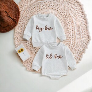 Brothers Matching Outfit,Big Brother Sweatshirt,Pregnancy Announcement,Lil Bro Romper,Brothers Sweaters,Lil Bro Outfit,Big Brother Outfit