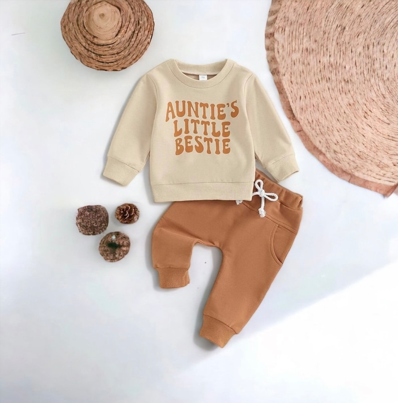 Aunties Little Bestie Set,toddler Sweatshirt and Pants,baby Gift for ...