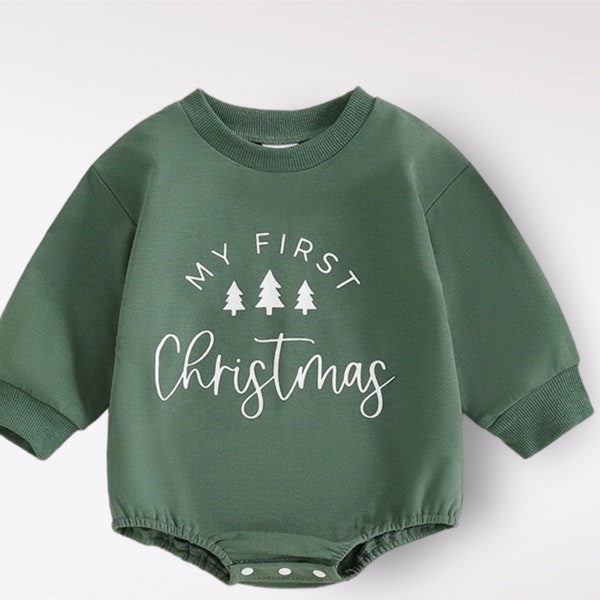 My first Christmas Romper,Rompers for Babies,Cute Christmas Romper,Christmas Gift for Babies,Baby Christmas Outfit,Long Sleeve Baby Romper