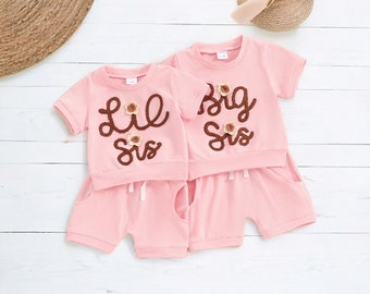 Matching Sisters Outfit,Lil Sis Shirt,Big Sis Shirt,Outfits for Sisters,Cute Sisters Matching Outfits,new Baby Girl Gift,Siblings Sets