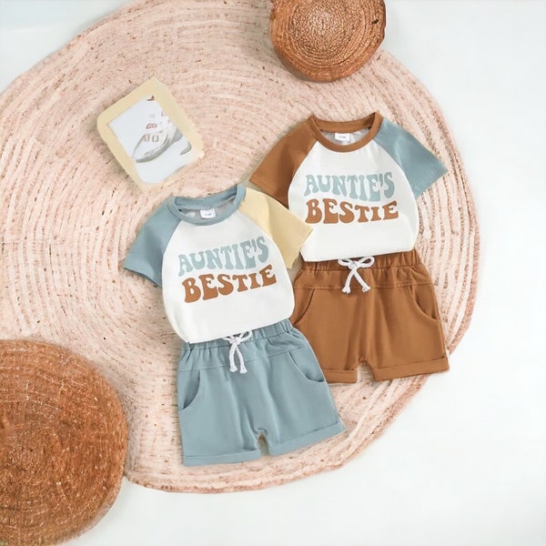 Auntie’s Little Bestie Set,Toddler Shirt and short,Baby Gift for Aunt,Toddler Clothing Set,Auntie is My Bestie shirt,Cute Baby Set
