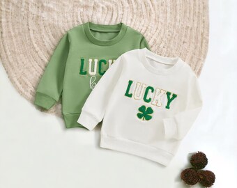 Lucky Shamrock Baby Sweatshirt,St Patrick Baby Outfit,St Patrick Toddler Outfit,St Patrick Baby Outfit,St Patrick Baby Gift,Baby Shamrock