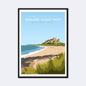 Póster del Sendero Nacional de la Costa de Inglaterra del Rey Carlos III