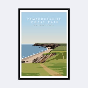Pembrokeshire Coast Path National Trail Poster | Gift for Hikers & Walkers | National Trail Print