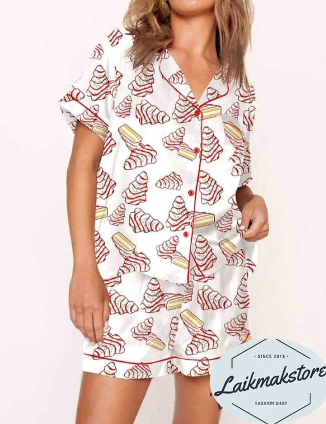 Christmas Cakes Pajama Set Christmas Tree Cakes Pajama Set Etsy