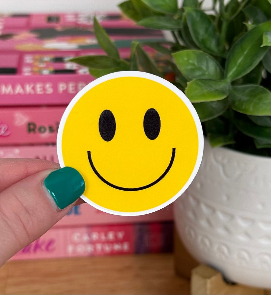 Smiley Face Vinyl Sticker - Etsy