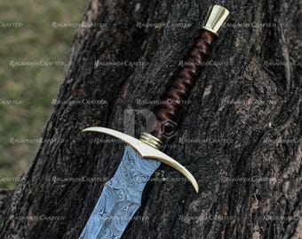 Viking DAMASCUS Sword Handmade Perfect Personalized Gift for Dad Boyfriend Unique Wedding Gifts for Him with Sheath Unique Gifts for Dad