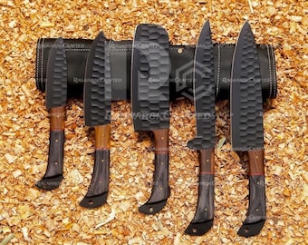Handgefertigtes Küchenmesser, Kochmesserset mit Scheide, 5-teiliges Kochmesserset, Damaststahl-Kochmesser, bestes Jubiläums- und Weihnachtsgeschenk für Ihn