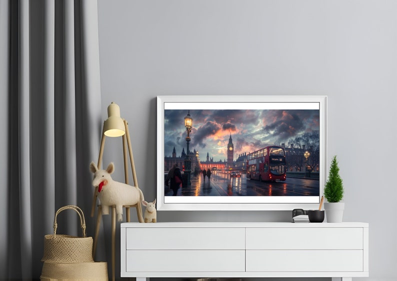 Samsung Frame TV Art Stunning London Bus and Big Ben Digital Print ...