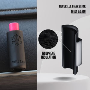 Old Chill Chap - Insulated Lip Balm Mount - Premium interior car accessory - Keep Your Chapstick Handy and upright! - Great low-cost gift