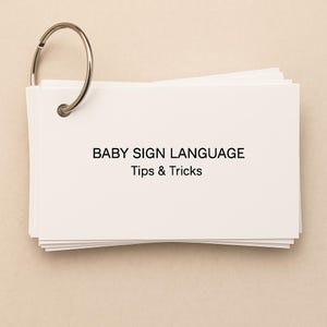 Język migowy dla niemowląt – 22 fiszki z aktywnościami | Karty do nauki języka migowego dla niemowląt i małych dzieci | Edukacyjne laminowane karty fizyczne