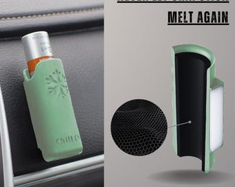 Porta-balsamo per labbra isolato verde menta: accessorio per auto