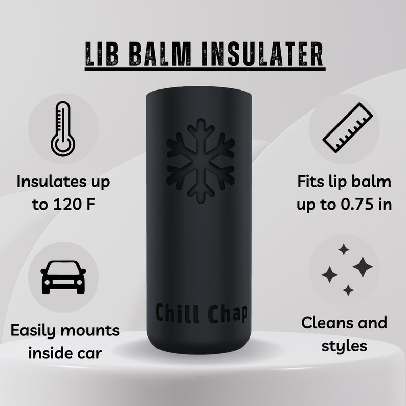 Chill Chap Insulated Lip Balm Mount Premium interior car accessory Keep Your Chapstick Handy and upright Great low-cost gift image 4