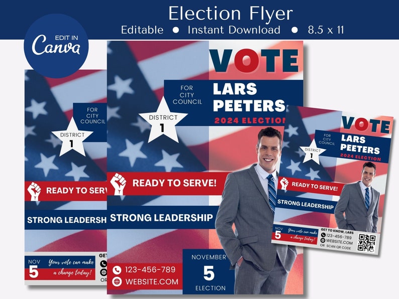 Election Campaign Flyer 2024 DIY Canva Election Campaign Flyer Etsy