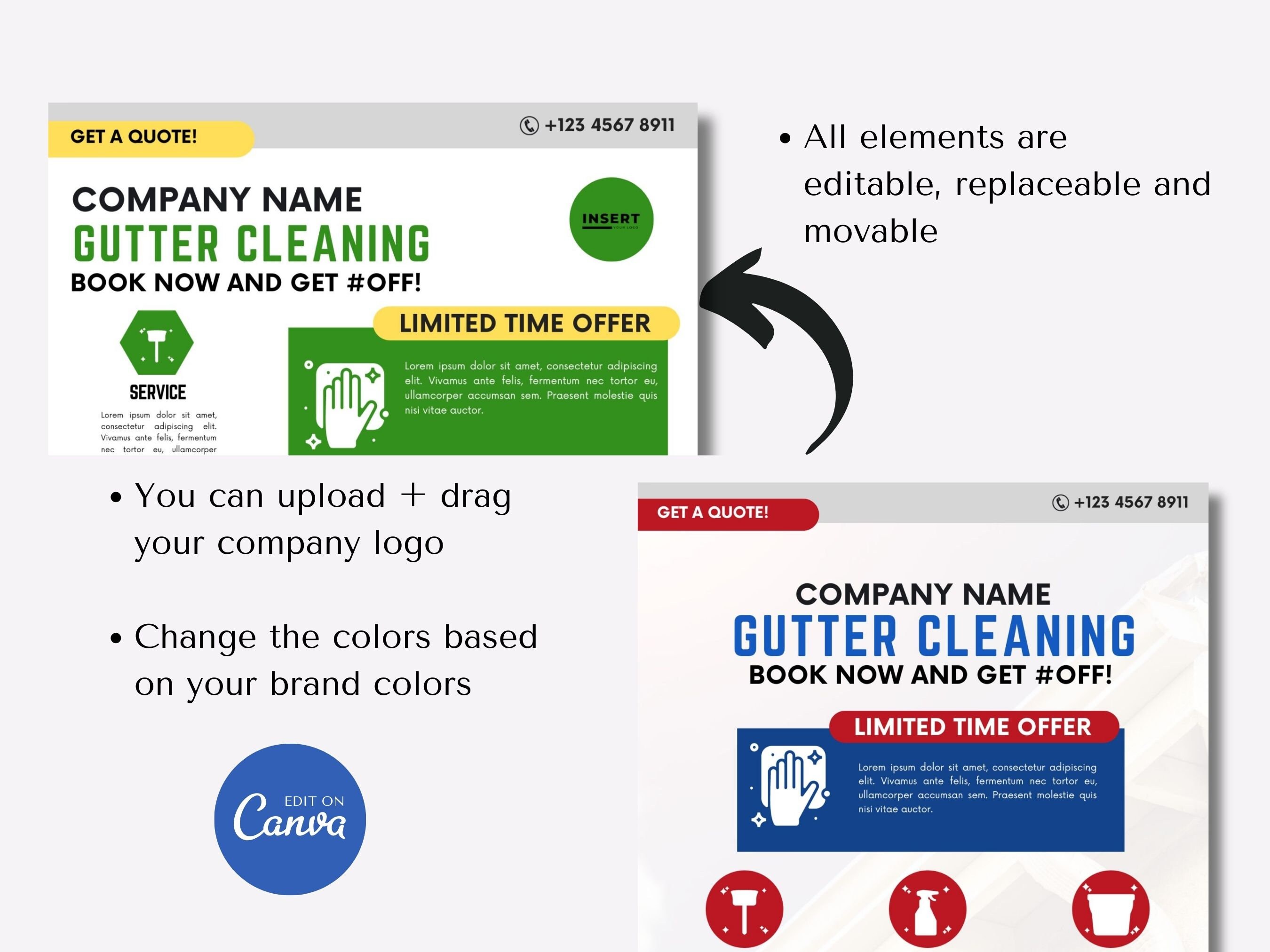 Gutter Cleaning Flyer 2024, Canva Gutter Cleaning Flyer Template ...
