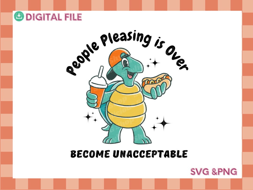 People Pleasing Turtle, Turtle Svg, Adhd Svg, Turtle Mascot Svg ...