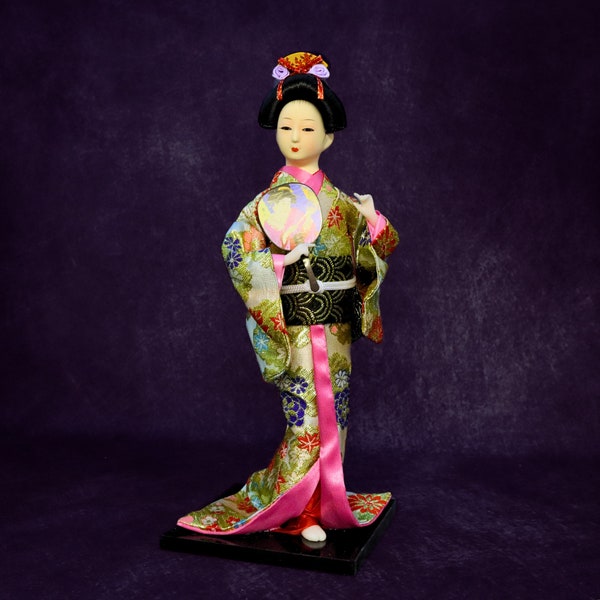 vintage 31cm Japonais Golden Lady Doll Statue, Décoration intérieure, Cadeau de pendaison de crémaillère, Cadeau d’anniversaire, Cadeau de Noël