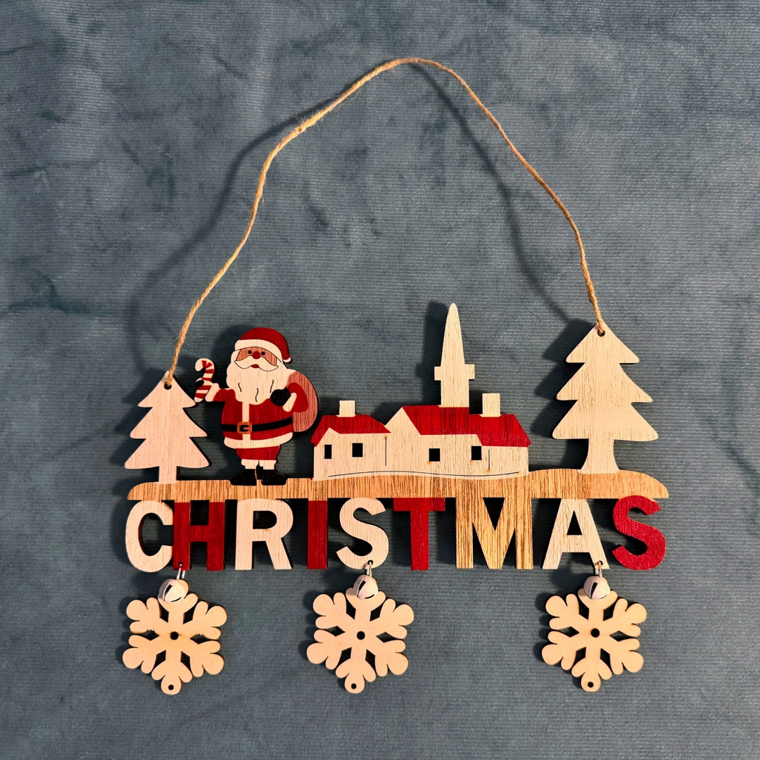 Handmade Wooden Christmas Wall Decor Xmas Wall Hanging Sign Etsy